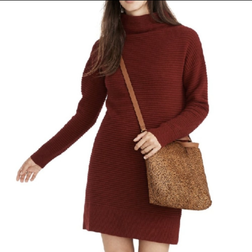 Madewell Skyscraper Sweater Dress (red, medium)